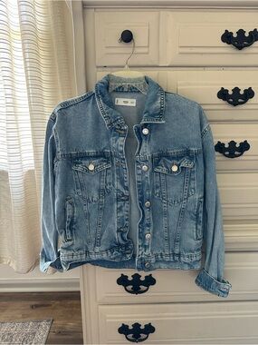 Mango Light Blue Denim Trucker Jacket